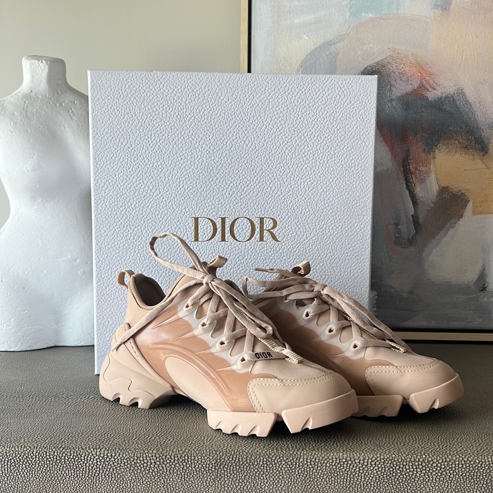 Christian Dior D-Connect Sneaker in Nude | Neoprene & Gros | 37.5